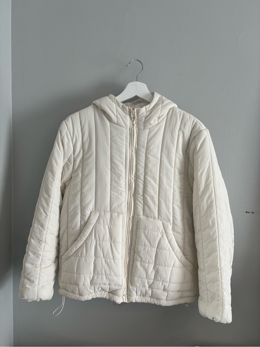a new day Cream Quilted Hooded Puffer Jacket